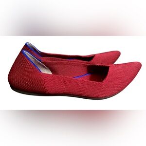 Rothy’s The Point Flats Shoes Women’s US 8.5 Chili Red Pointed Toe Ballet